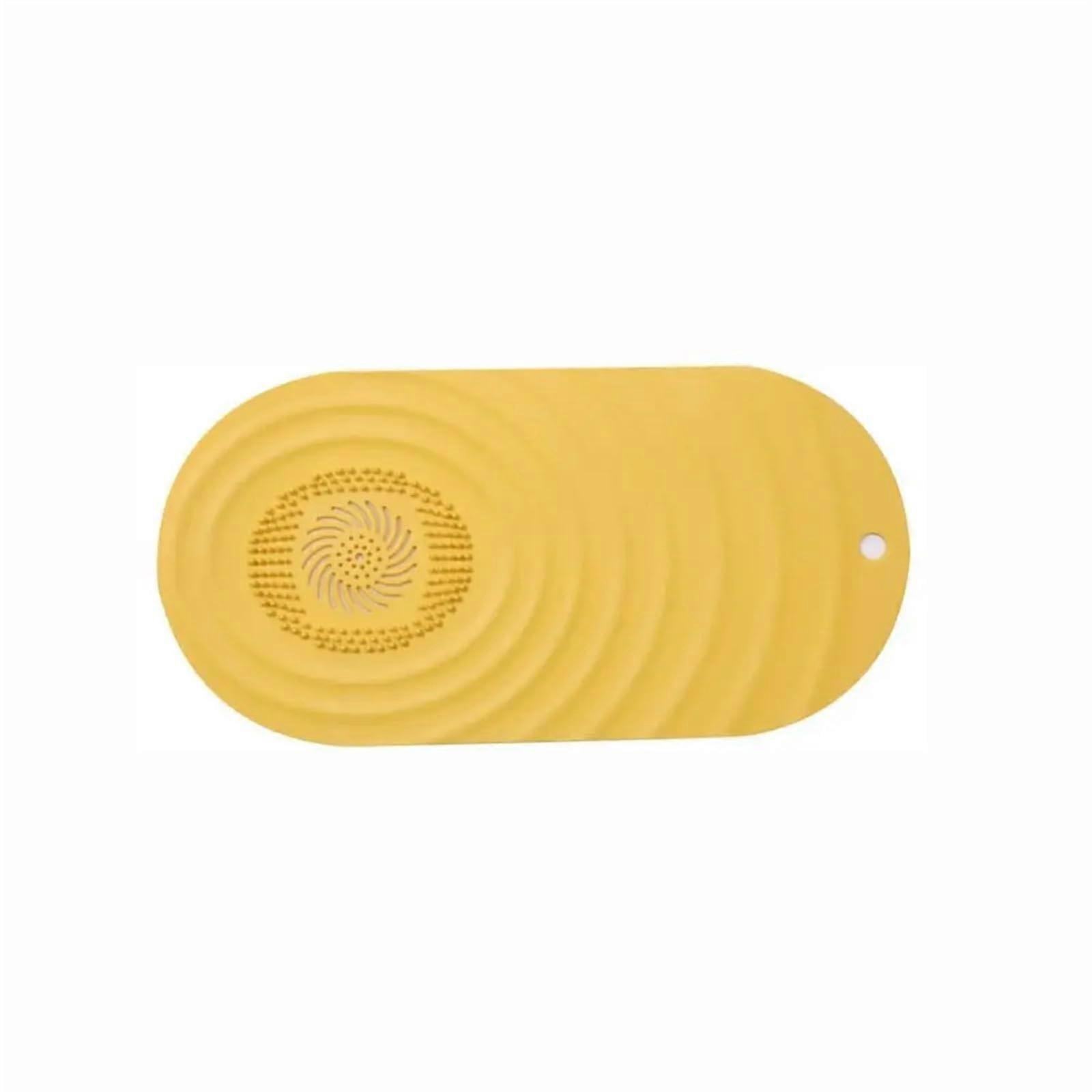 Yellow Silicone Shower Drain Cover and Sink Strainer with AntiClogging Odor Blocking Pad