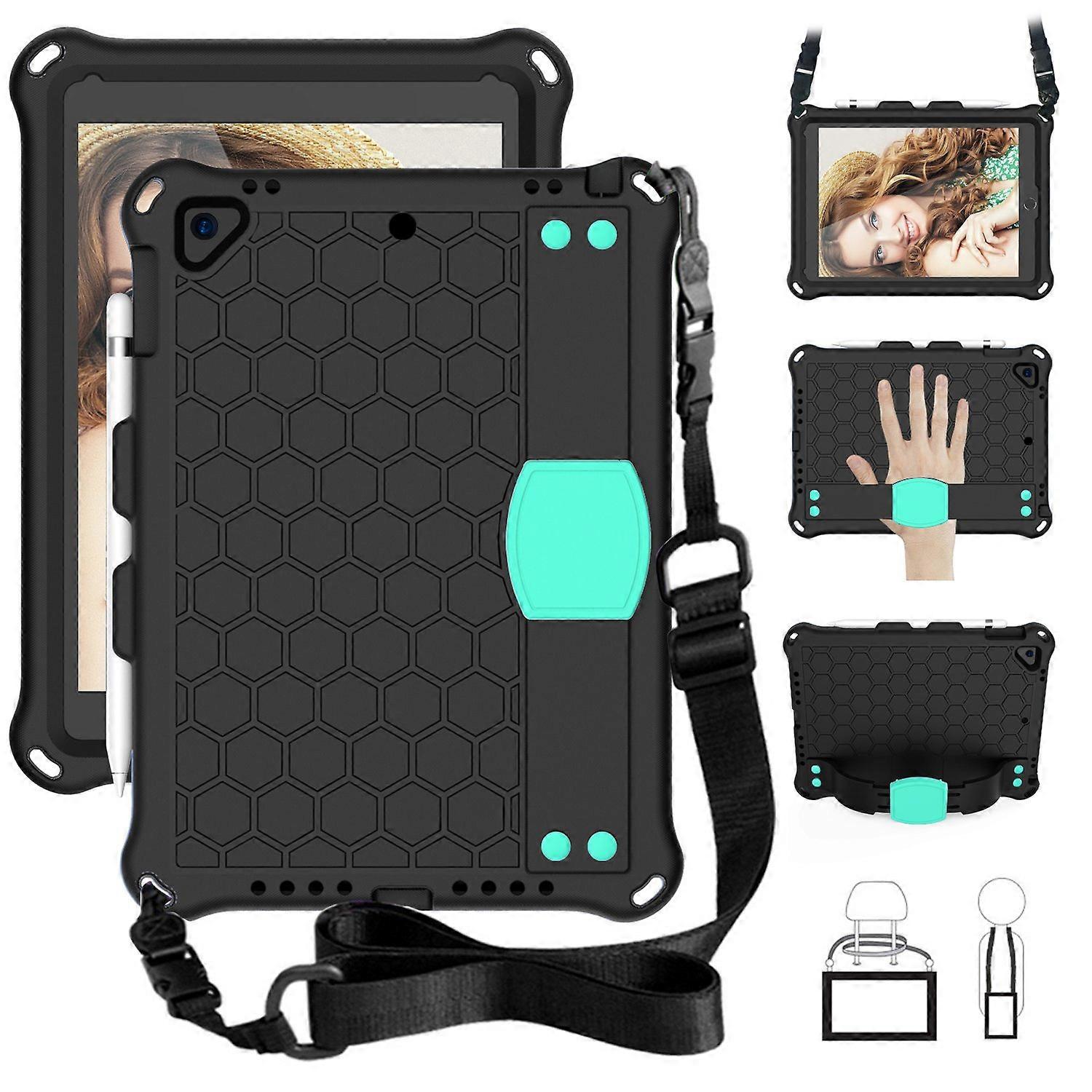 Shockproof Honeycomb Texture Anti-scratch EVA Tablet Cover with Shoulder Strap for Apple iPad 9.7-in