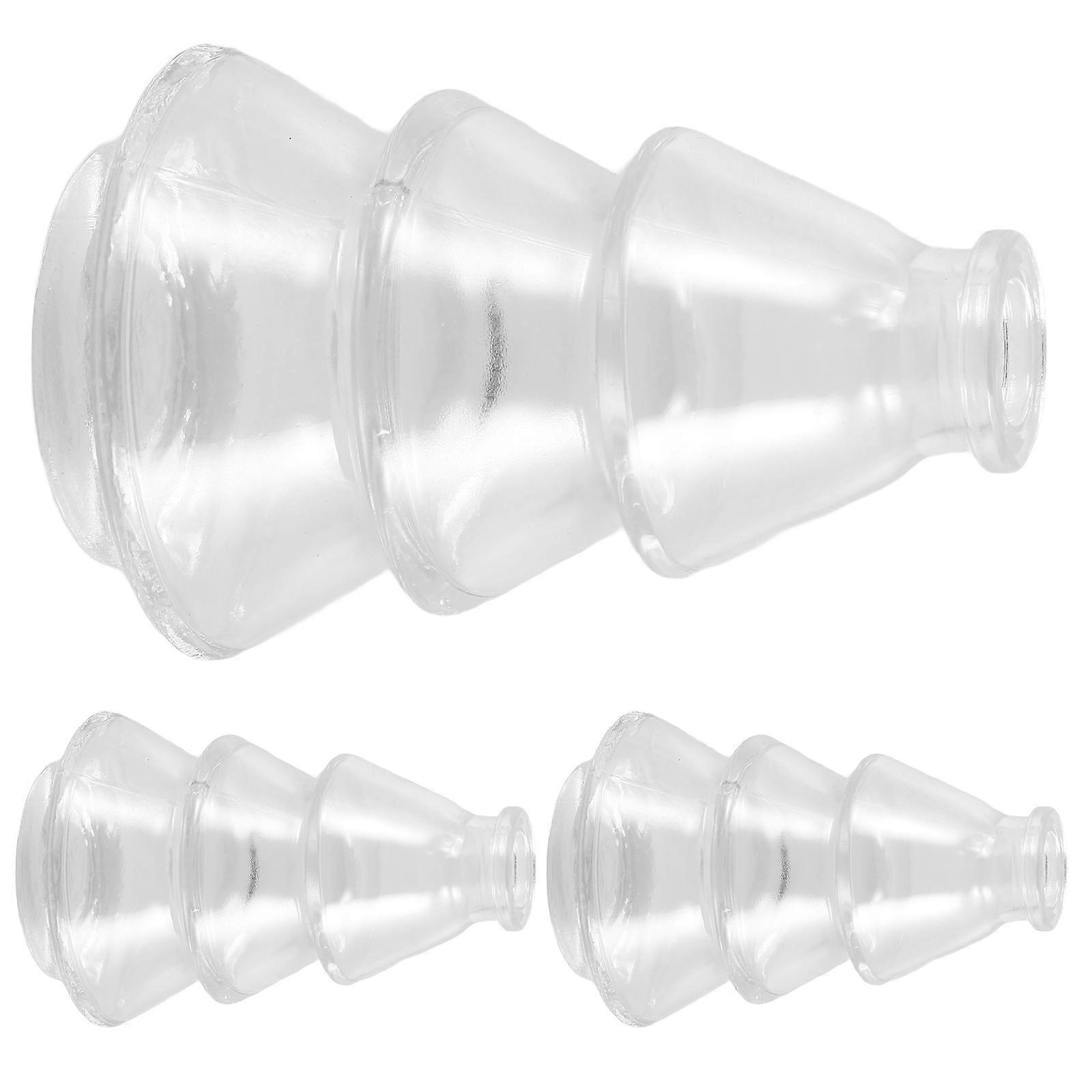 Simple Glass Vase Hydroponic Vase for Storage Use 3Pcs Transparent Set