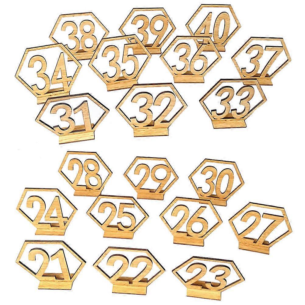 Wooden Wedding Table Numbers Hexagon Design for Reception 20Pcs
