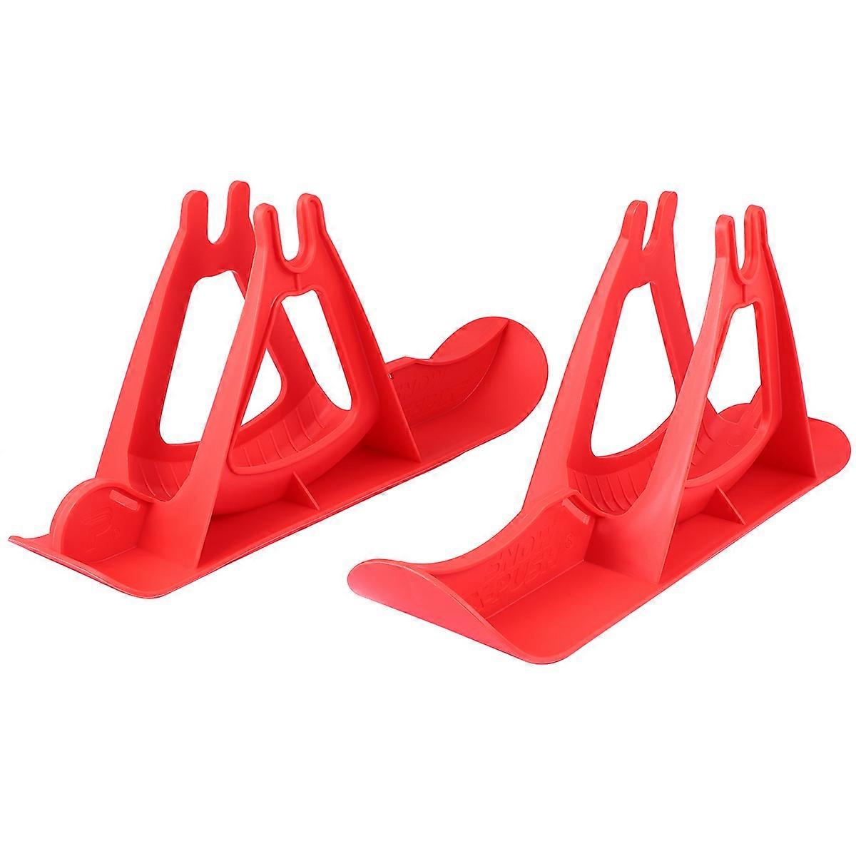 Skiing Board for Children 1Set Red Plastic Ski Set