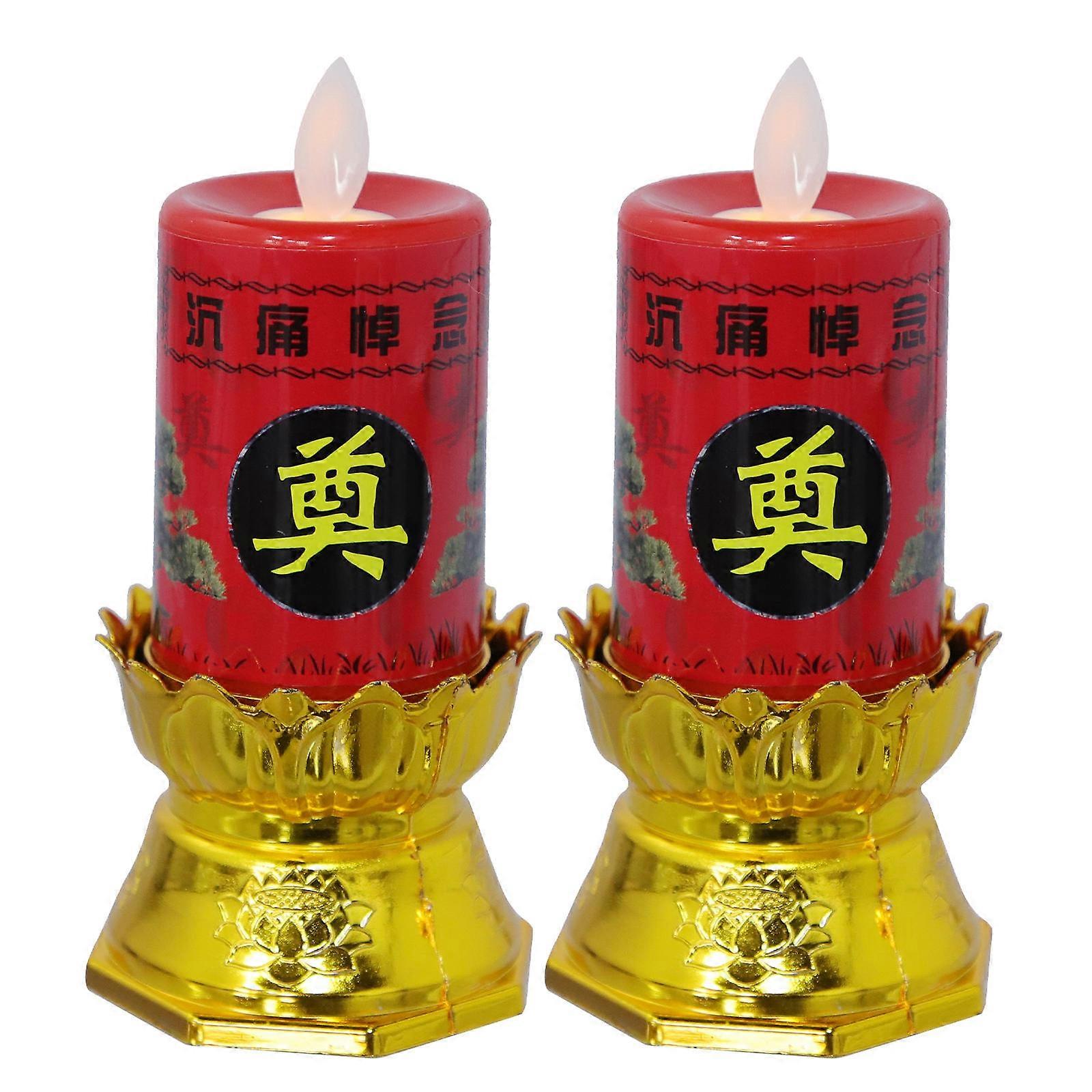 Electronic Candle 2Pcs LED Candle Lamps Light for Decoration