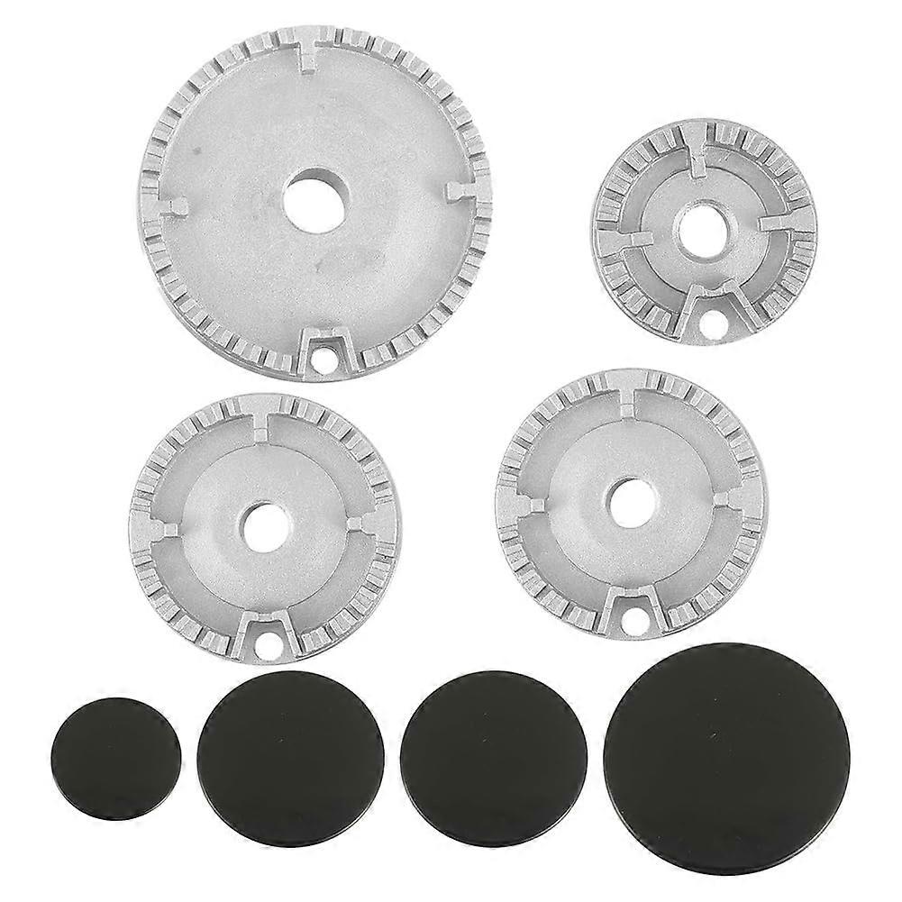 8 PCS Gas Stove Burner Caps Set, Universal Cooker Hat Kit with Multiple Sizes, Easy Installation