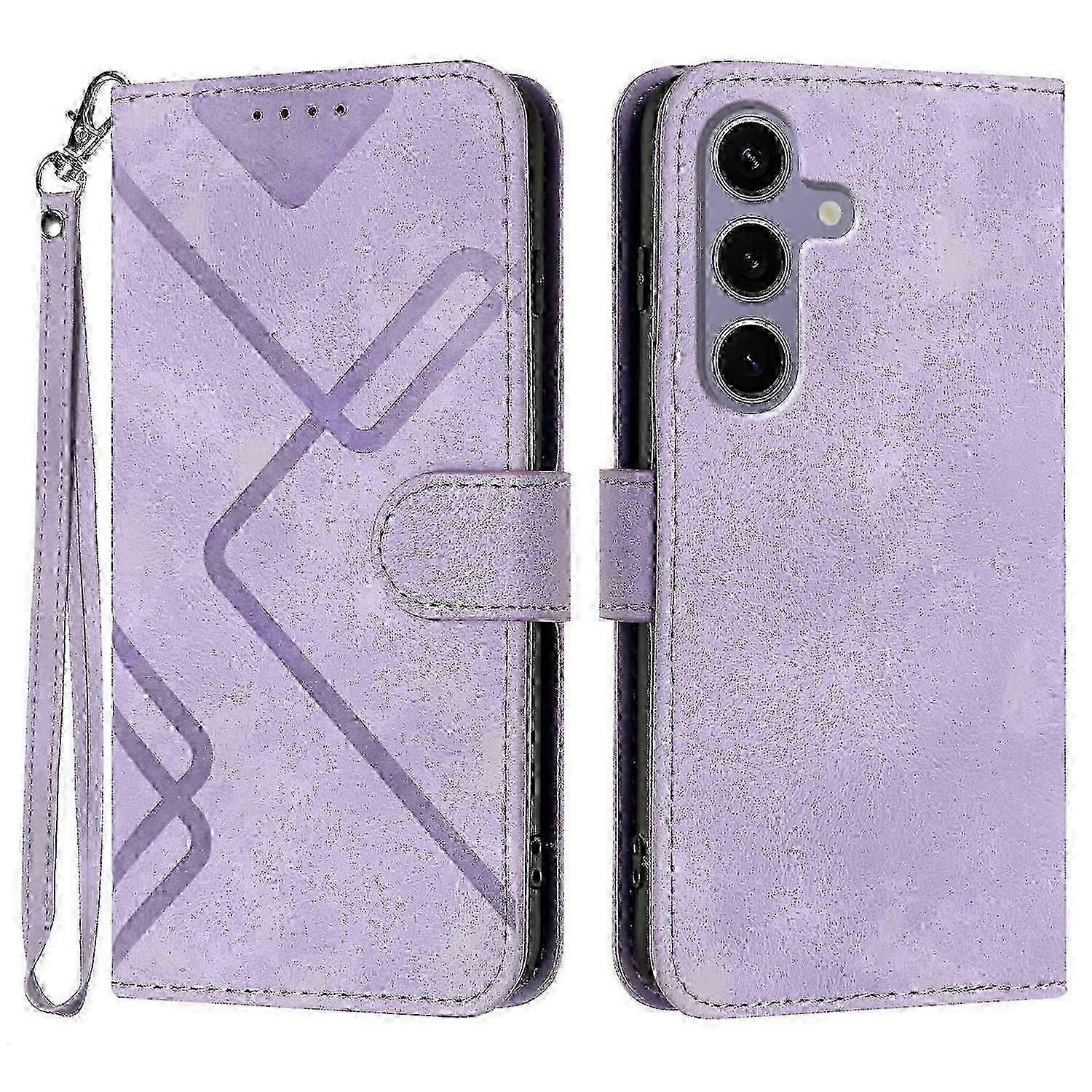 26-27 Leather Geometry Pattern Phone Case for Galaxy S25