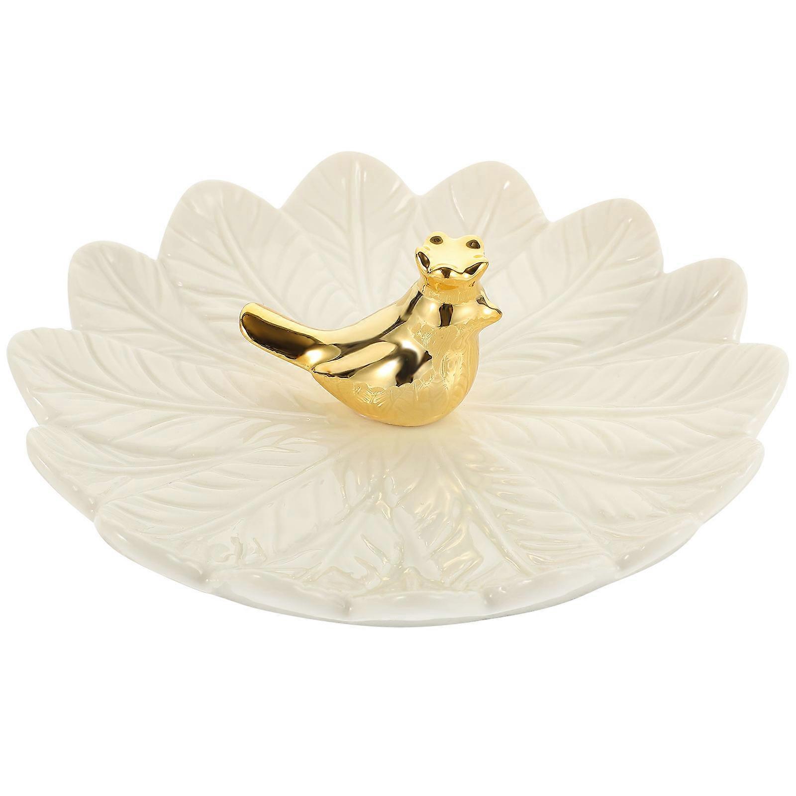 White Ceramic Jewelry Tray for Earring Storage Dish