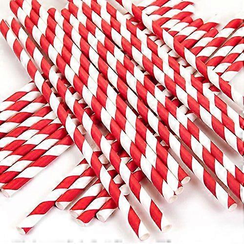 Paper Drinking Straws 25 Pack Eco Friendly Red Biodegradable Party and Event Drinkware