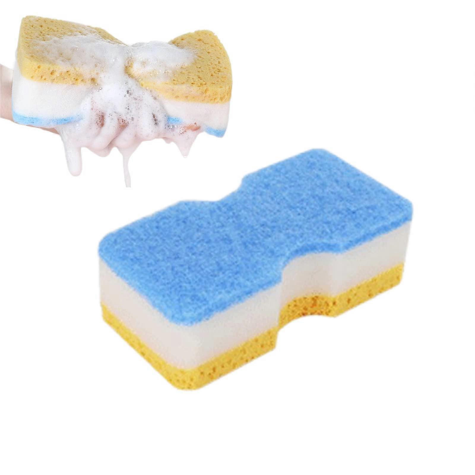 Body Sponge with Aromatherapy Scent, Honeycomb Double Layer Bath Puff for Deep Exfoliation, Blue