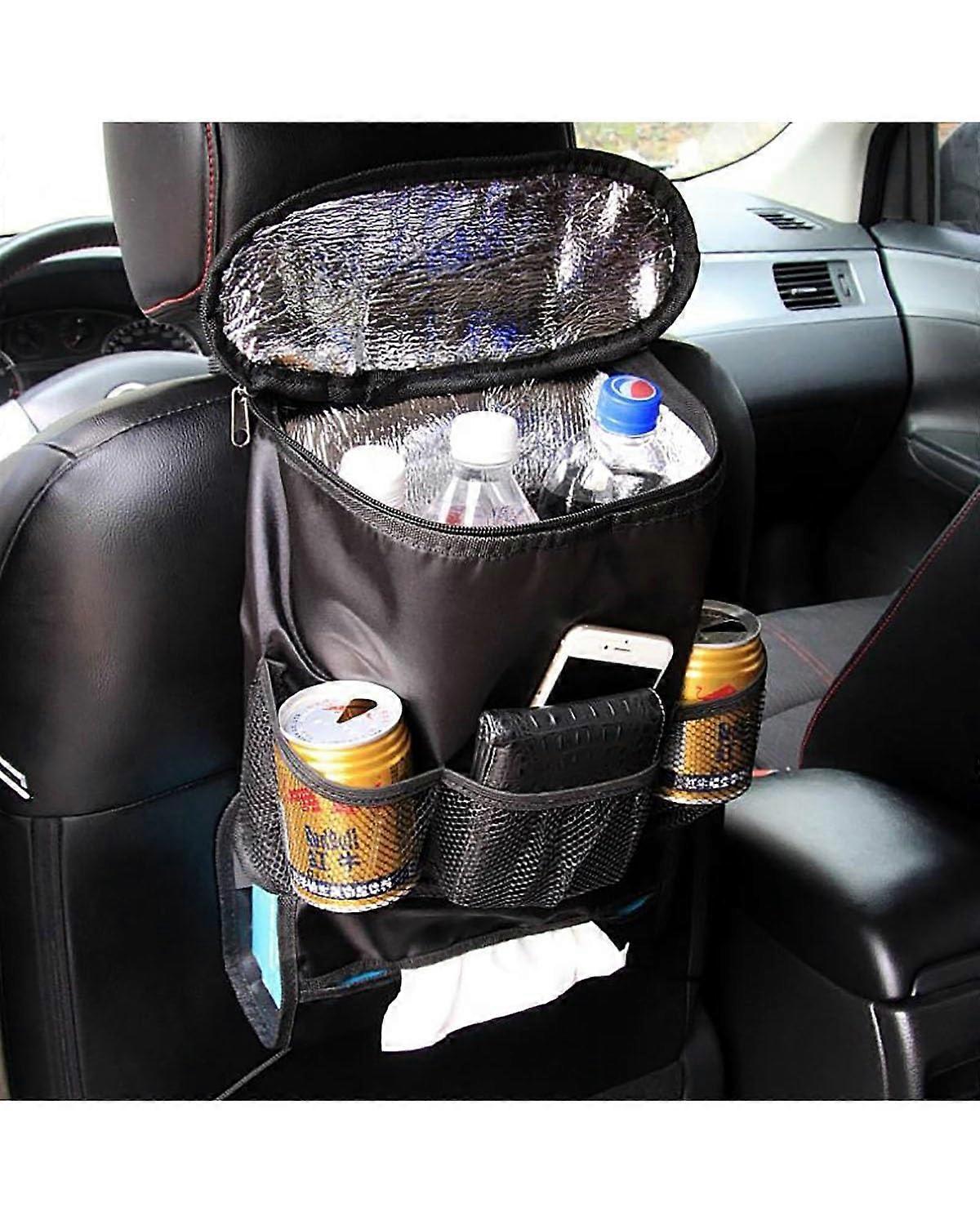 Car Back Seat Organizer with Multi Pockets, Waterproof Storage Bag and Tissue Box Holder