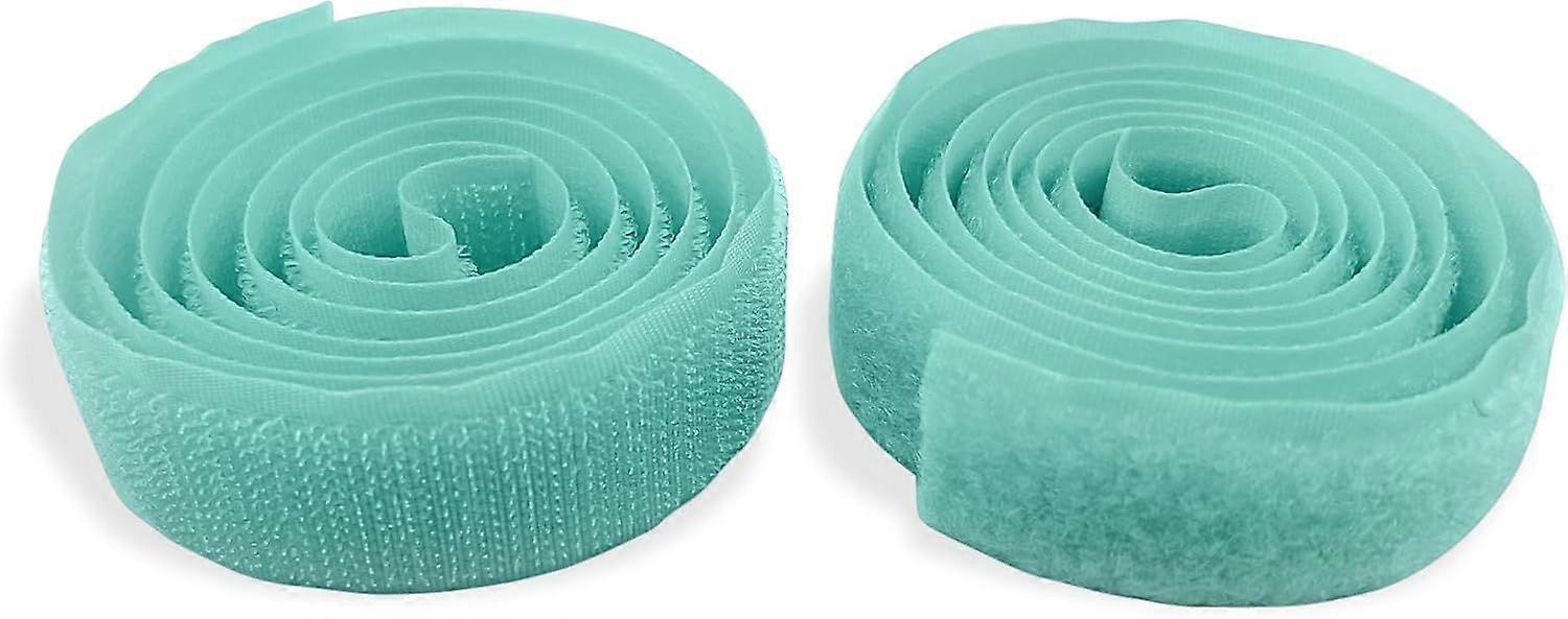 Blue Hook and Loop Tape 1 inch Sew On Non-Adhesive Hook and Loop Light Blue Tape