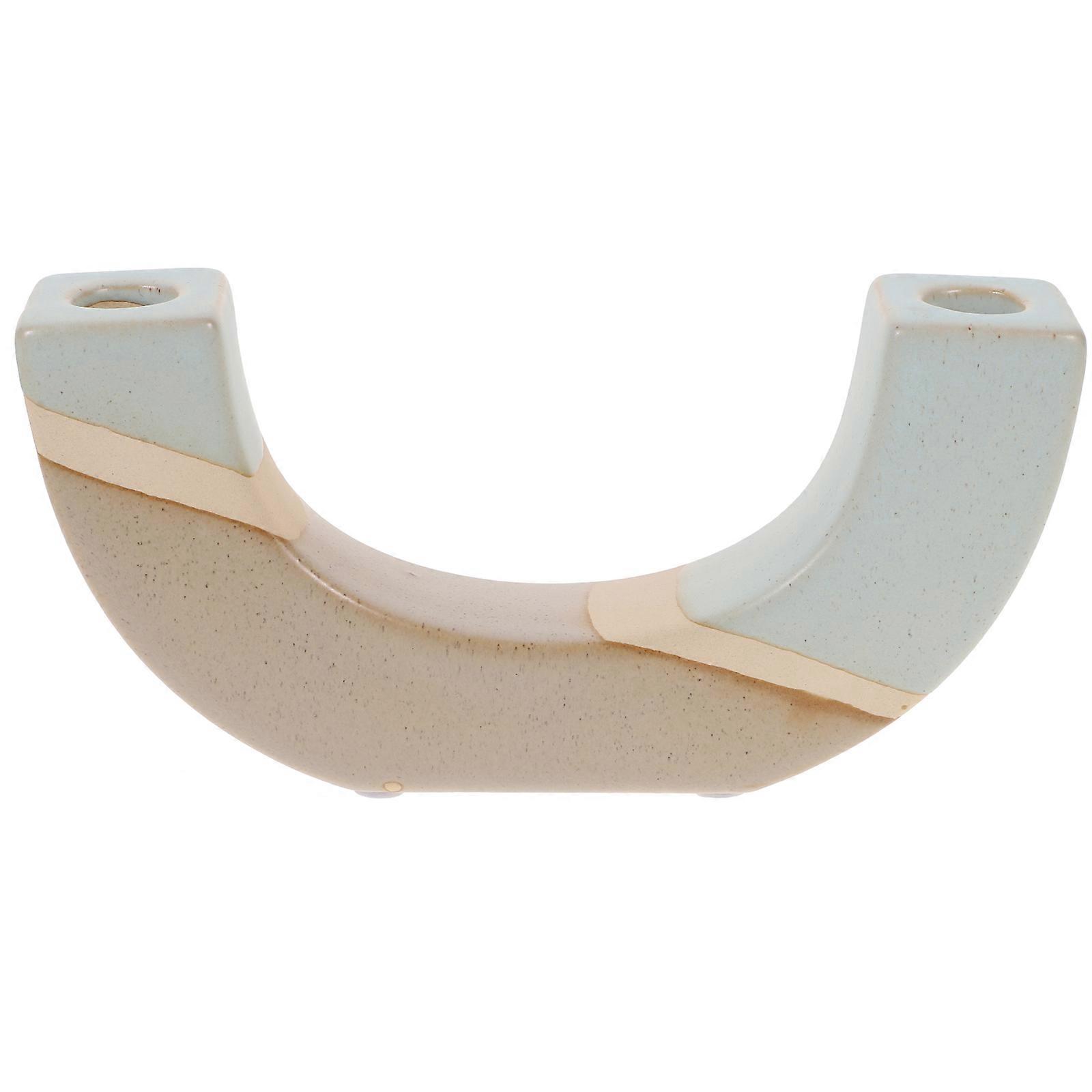 Ceramic Candle Holder for Storage Retro Desktop Ornament Multi Color