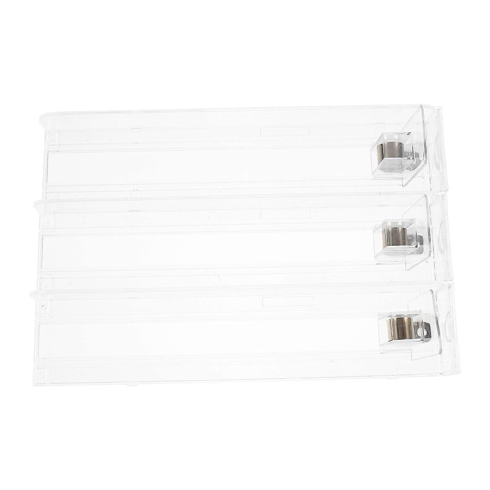 Auto-Push Showcase Simple Rack for Storage 3Pcs Transparent Ps