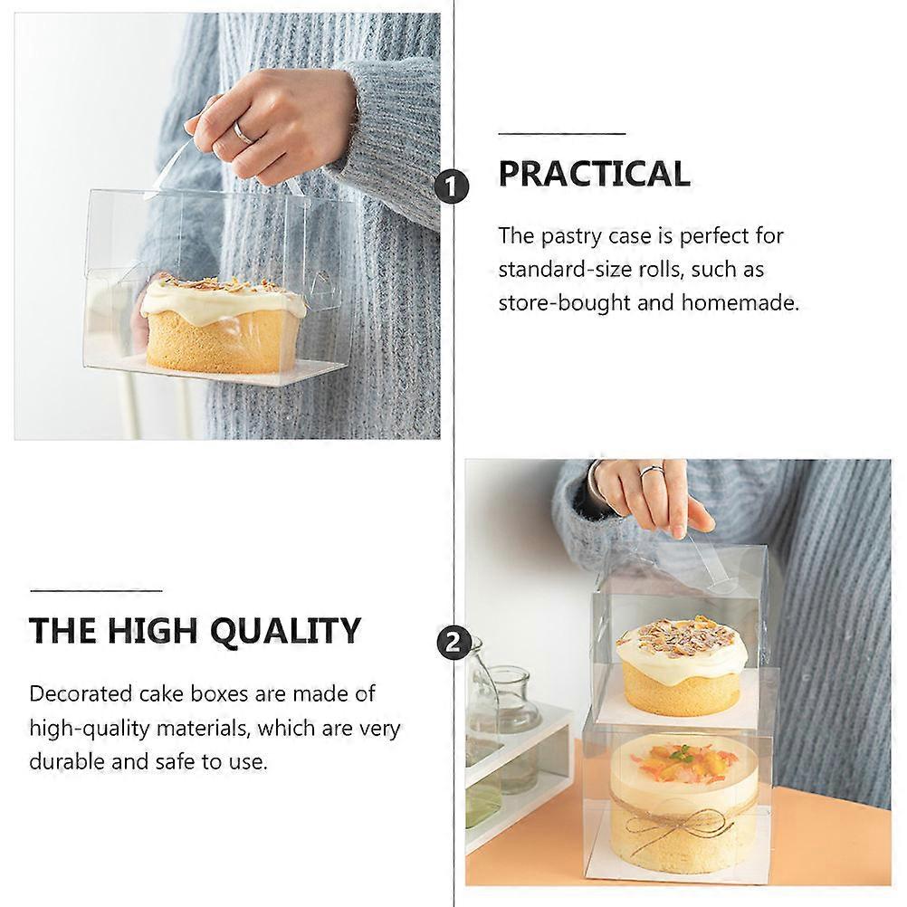 Clear Egg Cake Box for Storage Use 10Pcs Transparent Plastic Cake Case