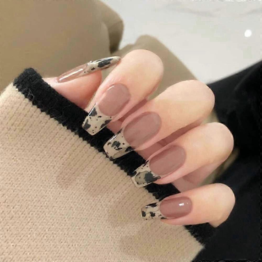 Trapezoidal Square Fake Nail Patch-Wearingmake up