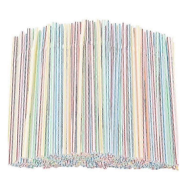 500 st plastsugrör 20 cm randiga böjbara