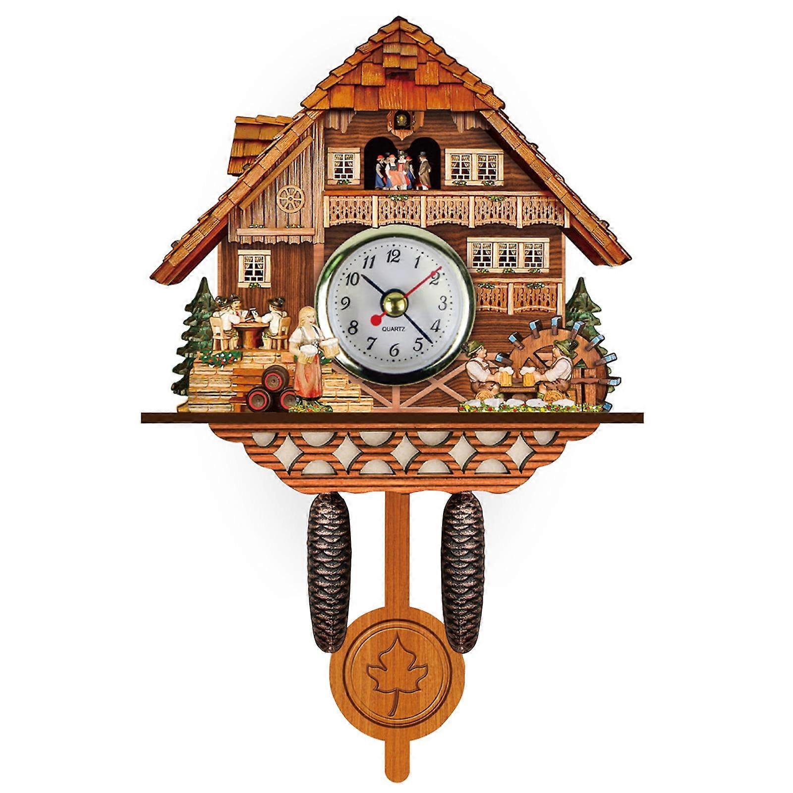 Black-Forest Cuckoo Clock Cuckoo Wall Clock with Moving Train Home Decor Clock