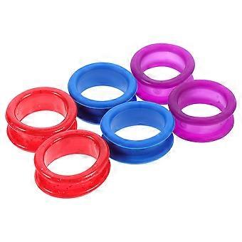Anneaux de doigt en silicone souple pour ciseaux de coiffure (6 pièces, multicolores)