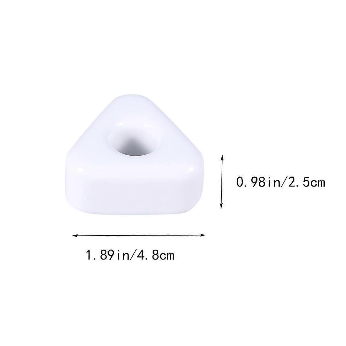 Creative Toothbrush Base for Storage Use 2Pcs White Ceramic Triangle