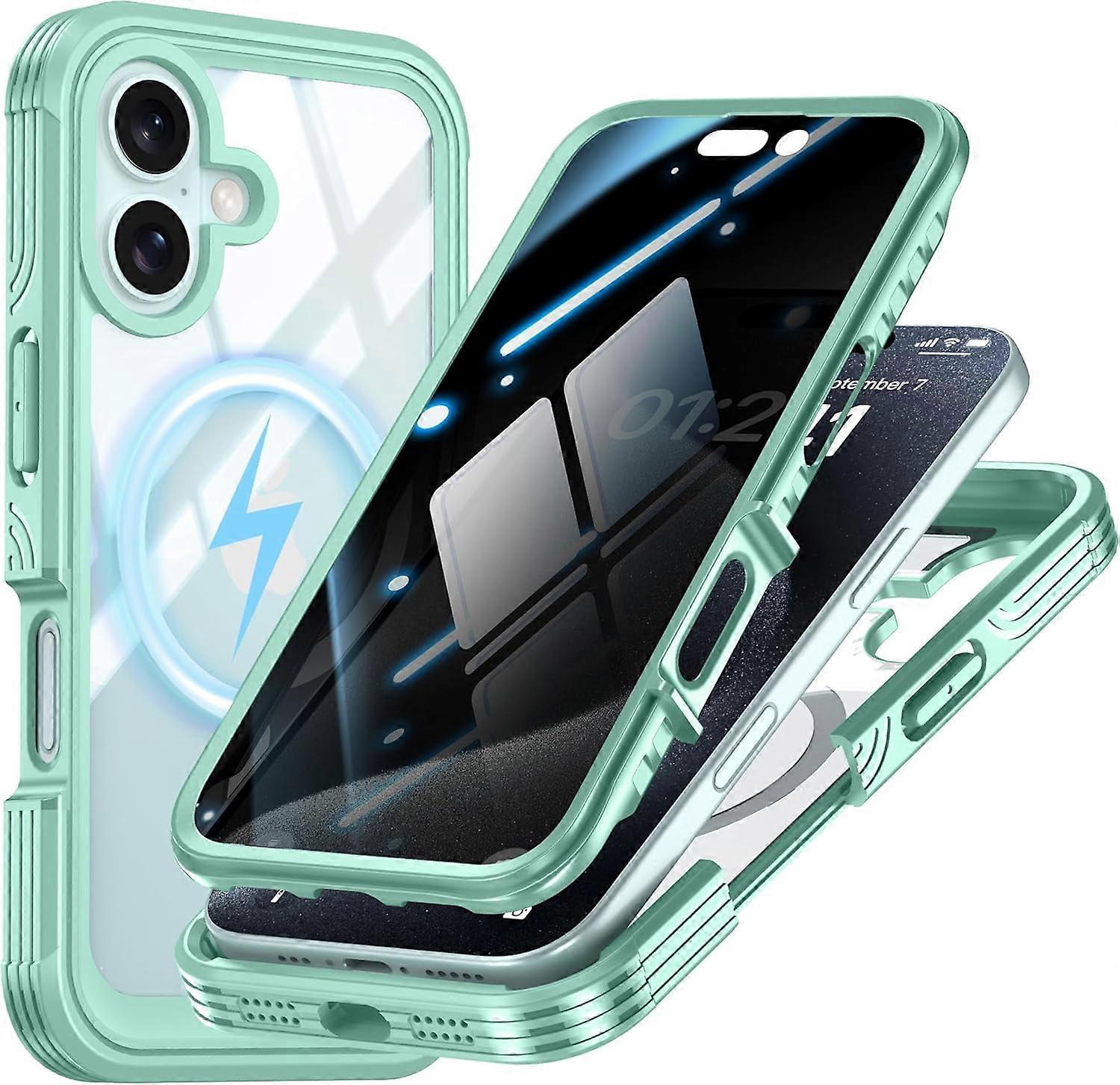 Shockproof Privacy Case Compatible with iPhone 16 Plus