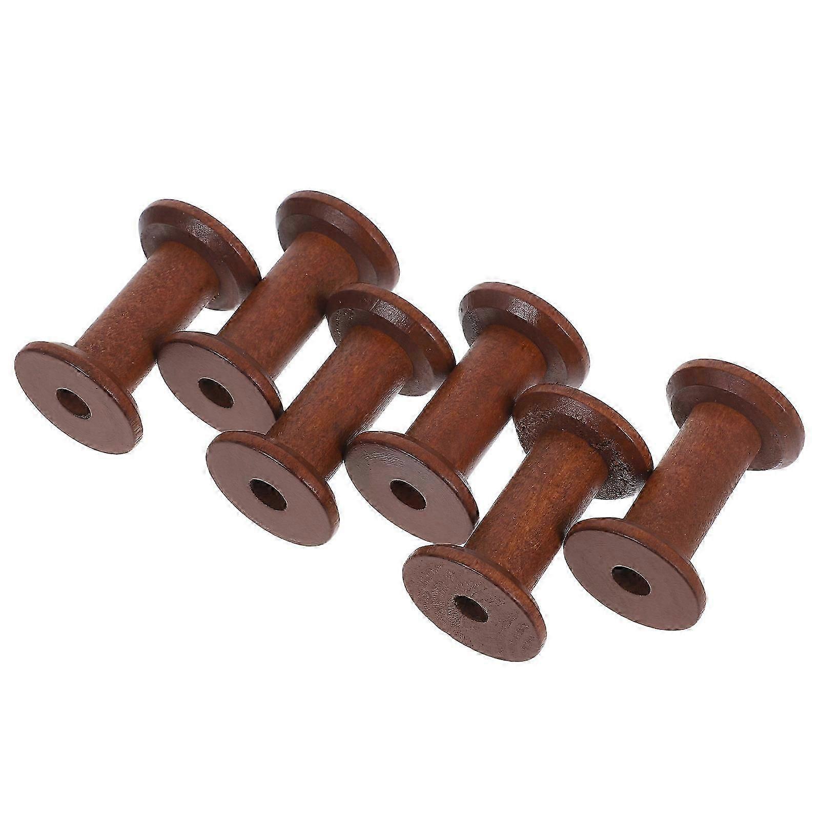 6pcs Wooden Empty Spools for Wire Thread Holder Bobbins