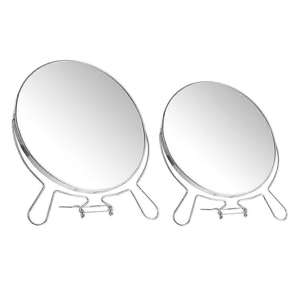 Practical Double-Sided Cosmetics Mirror Rotating Desktop Mirror 2Pcs