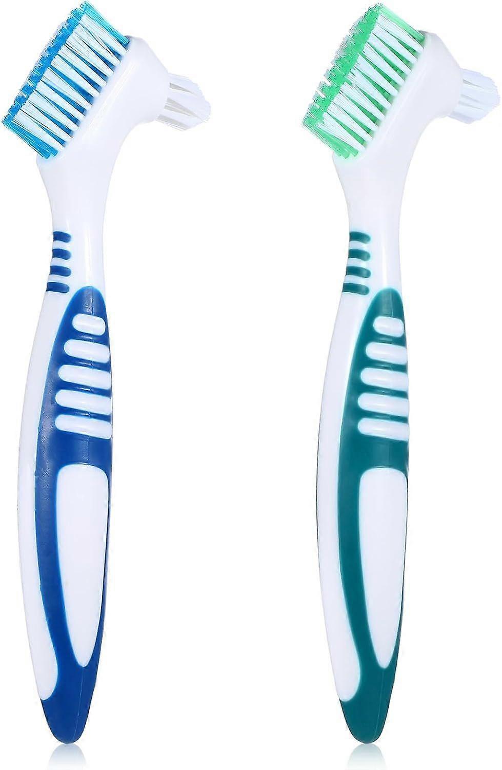 2Pack Denture Cleaning Brush(Blue/Green)