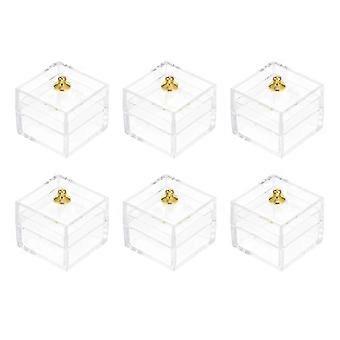 PDIN-10 stuks snoepdisplaydoosjes van plastic, opbergdoosjes, mini-decoratie (transparant)