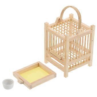 Cage à sauterelles en bois : cage d'élevage d'insectes et de grillons ; enclos ventilé pour animaux de compagnie ; petit conteneur à insectes ; boîte d'observation en bambou.