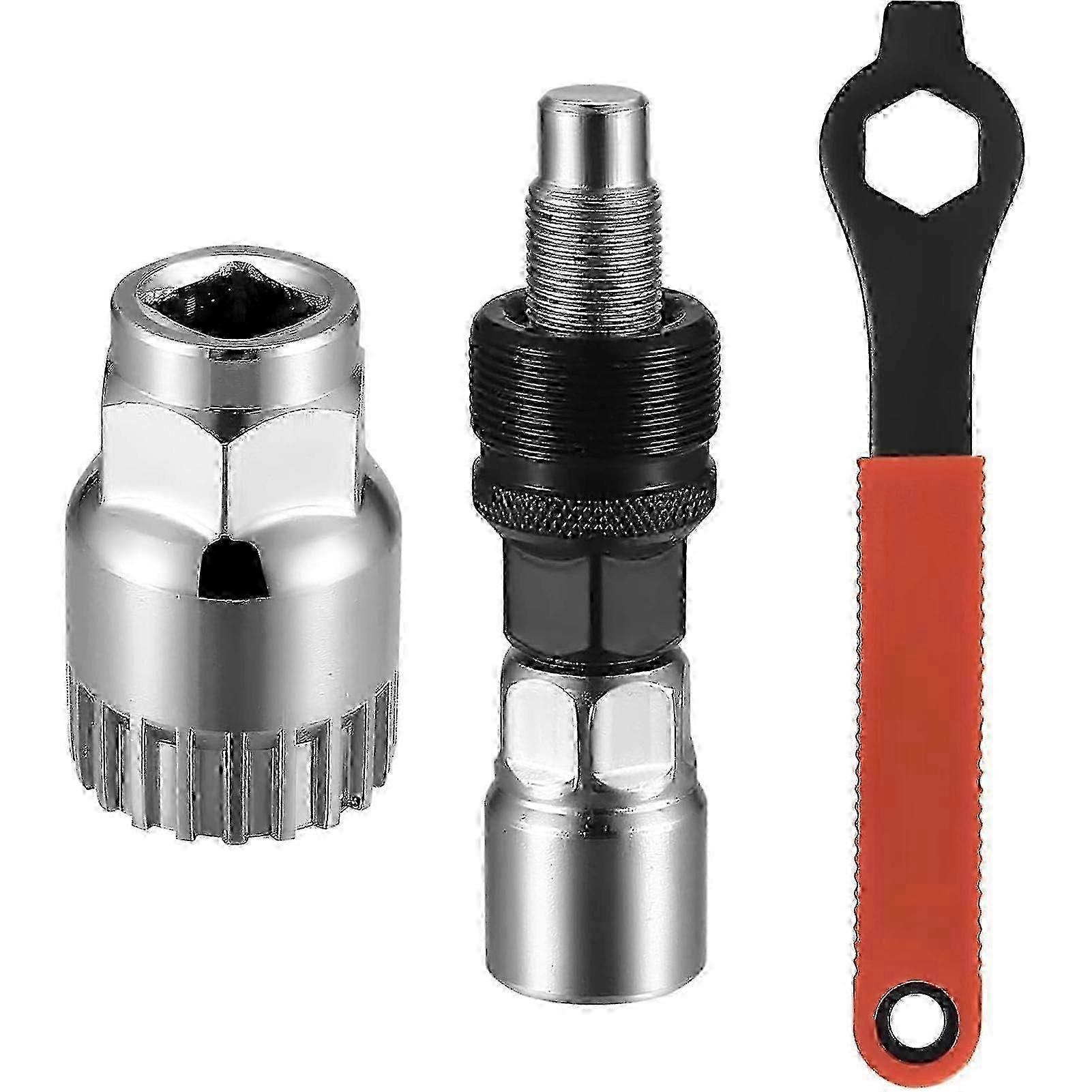 Professional Bicycle Crank Puller Tool Set with Wrench, Bottom Bracket Remover