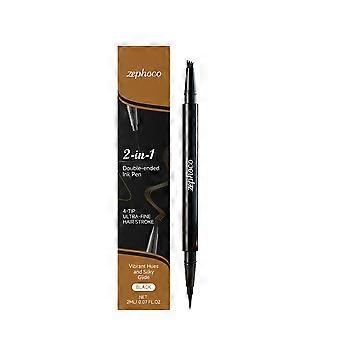 Zephoco Black 2-In-1 Eyebrow Pencil With A Four-Pronged Tip That Is Naturally Smooth And Easy To Handle. It Is A Three-Dimensional Eyebrow Pencil With