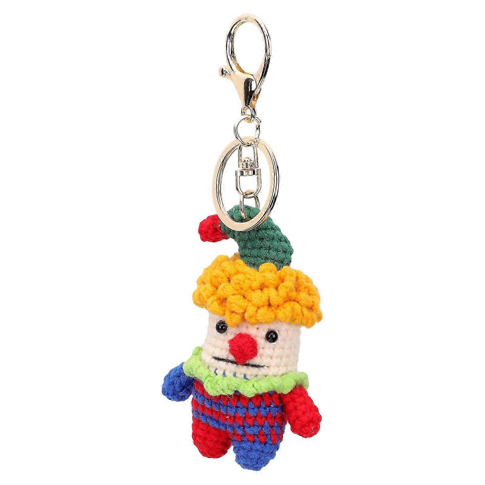 Hand Knitted Cotton Thread Clown Key Chain Pendant