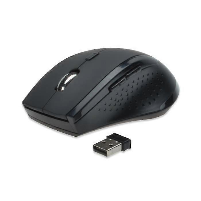 Black Wireless Mouse - EDNET - 6 Buttons - 1600 DPI - Two-Way Scroll Wheel