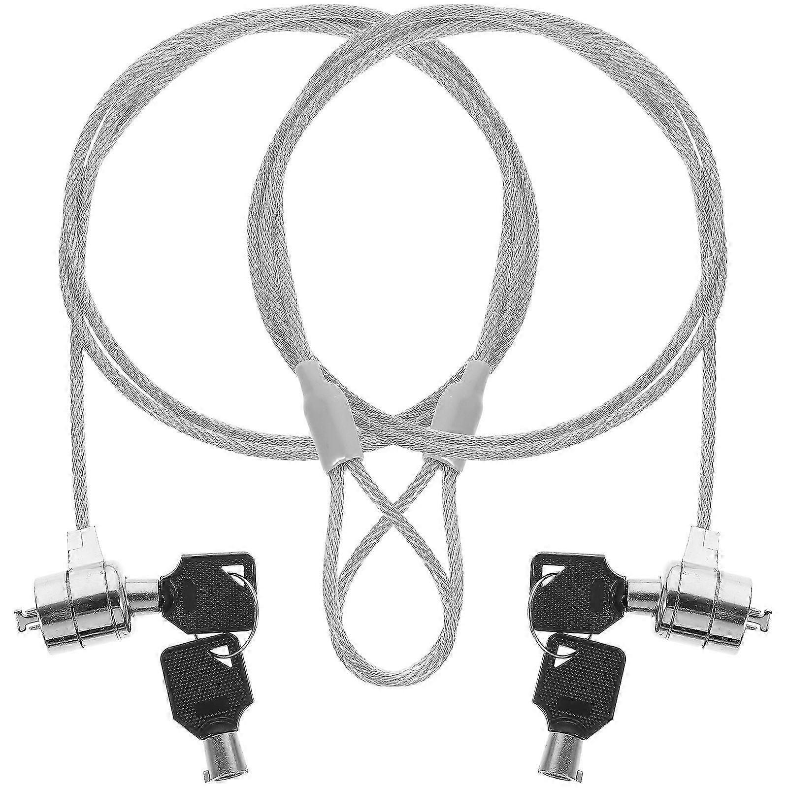 2 Sets Keyed Laptop Security Lock Hardware Locking Cable