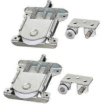 Set Of 2 Sliding Pieces For Wardrobe Door -  Wheels -  Wheels -  Wheels -  Rollers -  Guides With Shock Absorber Pad -  Load Capacity 20 Kg - Ssxjv