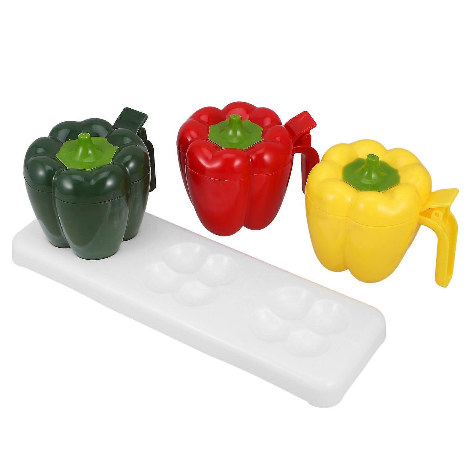 1 Set Plastic Spice Storage Jar Pepper Shape Condiment Container Small Jar