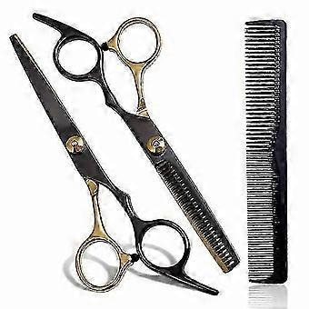 Conjunto de Tesouras para Corte de Cabelo, Aço Inoxidável 4CR13, Conjunto de 2/3 Peças, Ferramentas Profissionais para Cabeleireiro Doméstico