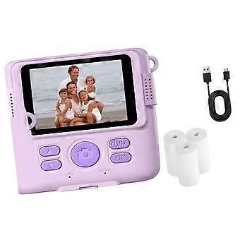 Interactive Kids Photography Camera Toy With Instantly Printing Design Digital Video Camera for Toddler Travel Outdoor Fun  Purple