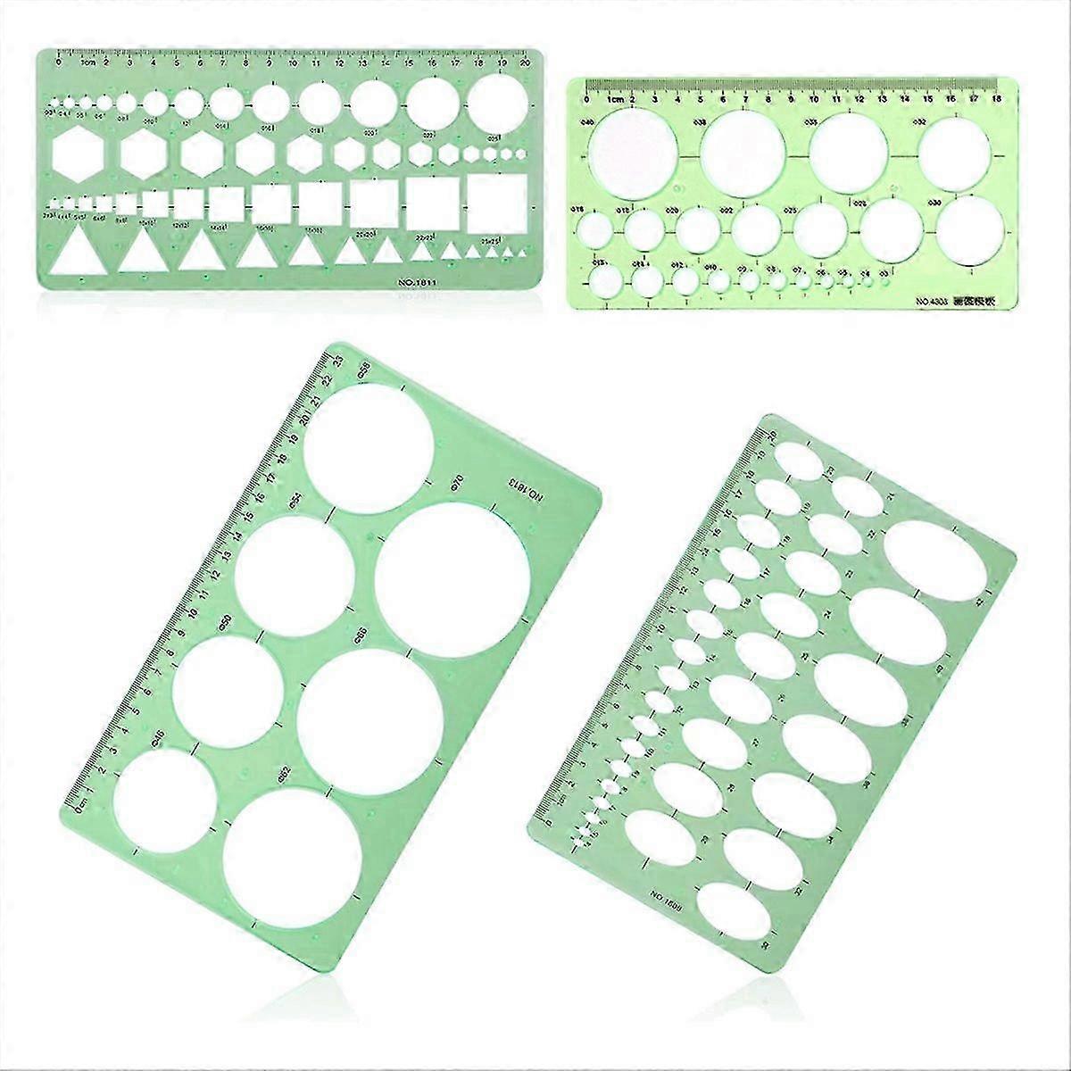 4pcs Circle Template for Drawing, Drafting Tool
