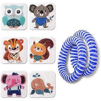 120 Pack Mosquito Patches with 2 Bracelet, Resealable Stickers for Kids Adult -