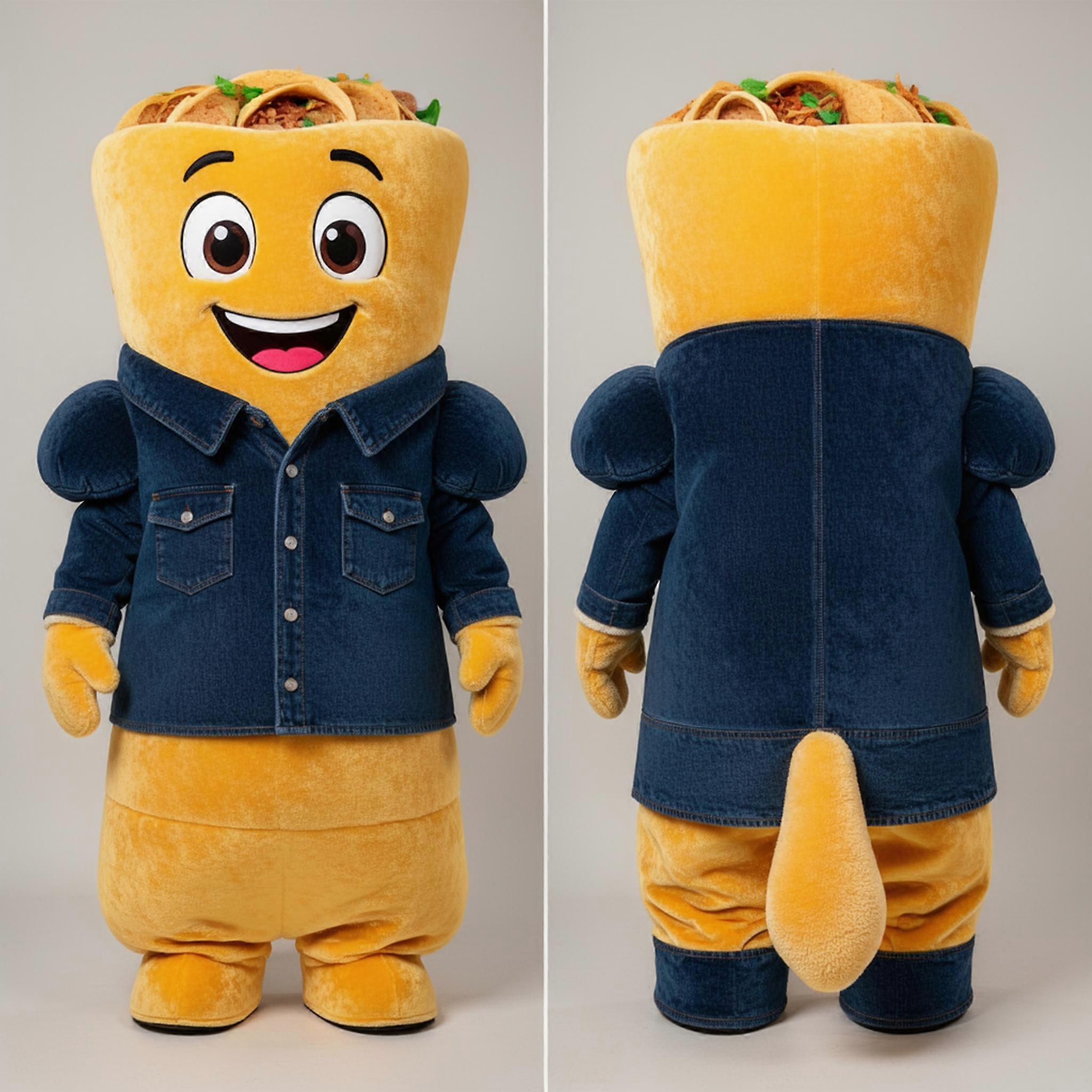 MASTICOT Velvet Yellow Smiling Enchiladas Mascot