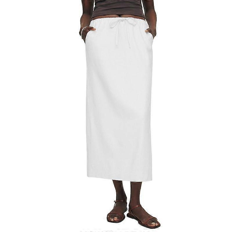 VEZFAA  Women's Solid Color Print Casual Summer Spring Skirts
