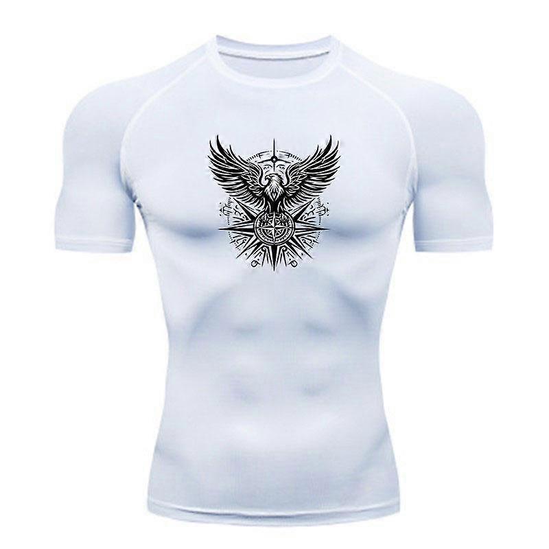 Men's Compression Athletic Workout T-Shirt, Eagle Compass Pr