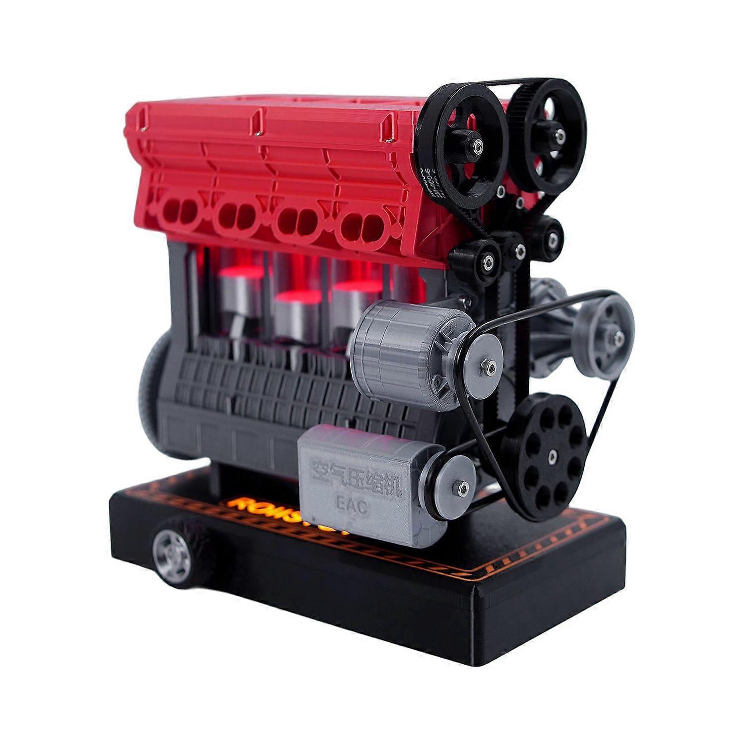 PLA Inline 4-Cylinder Engine Model Kit with Light, Battery Powered