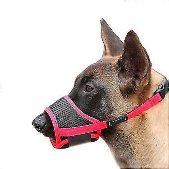 Dog muzzle, soft nylon anti-slip muzzle, breathable mesh design, allows drinking water, with adjustable buckle.