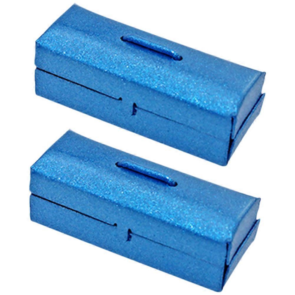 Doll Toolbox Miniature Tool Case for Decor 2Pcs Blue Alloy Model