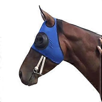 Windproof horse face mask/eye mask, breathable mesh dustproof horse eye mask with mesh, horse harness supplies, horse head cover, blue, 40*50*60/78