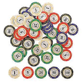 50pcs Gambling Poker Chips Clay Material Poker Game Markers