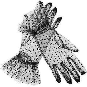 Women Short Lace Gloves Wedding Gloves for 5Pairs Cocktail Events