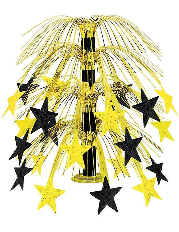 Centre de table étoiles noires et dorées 45,7 cm