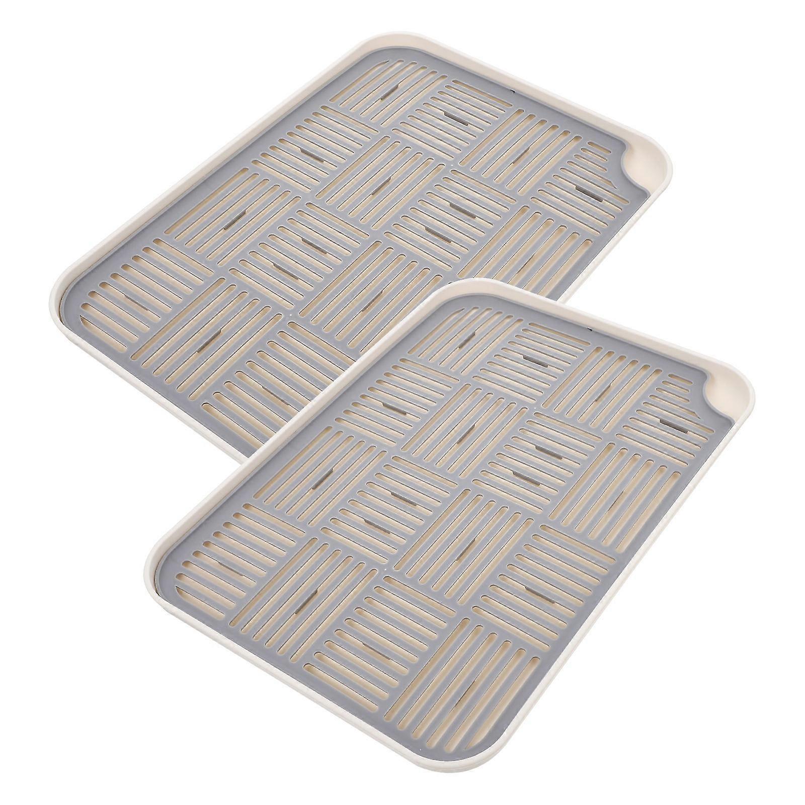 Drain Tray Kitchen Cutlery Multi-Purpose Draining Plate for Storage 2Pcs