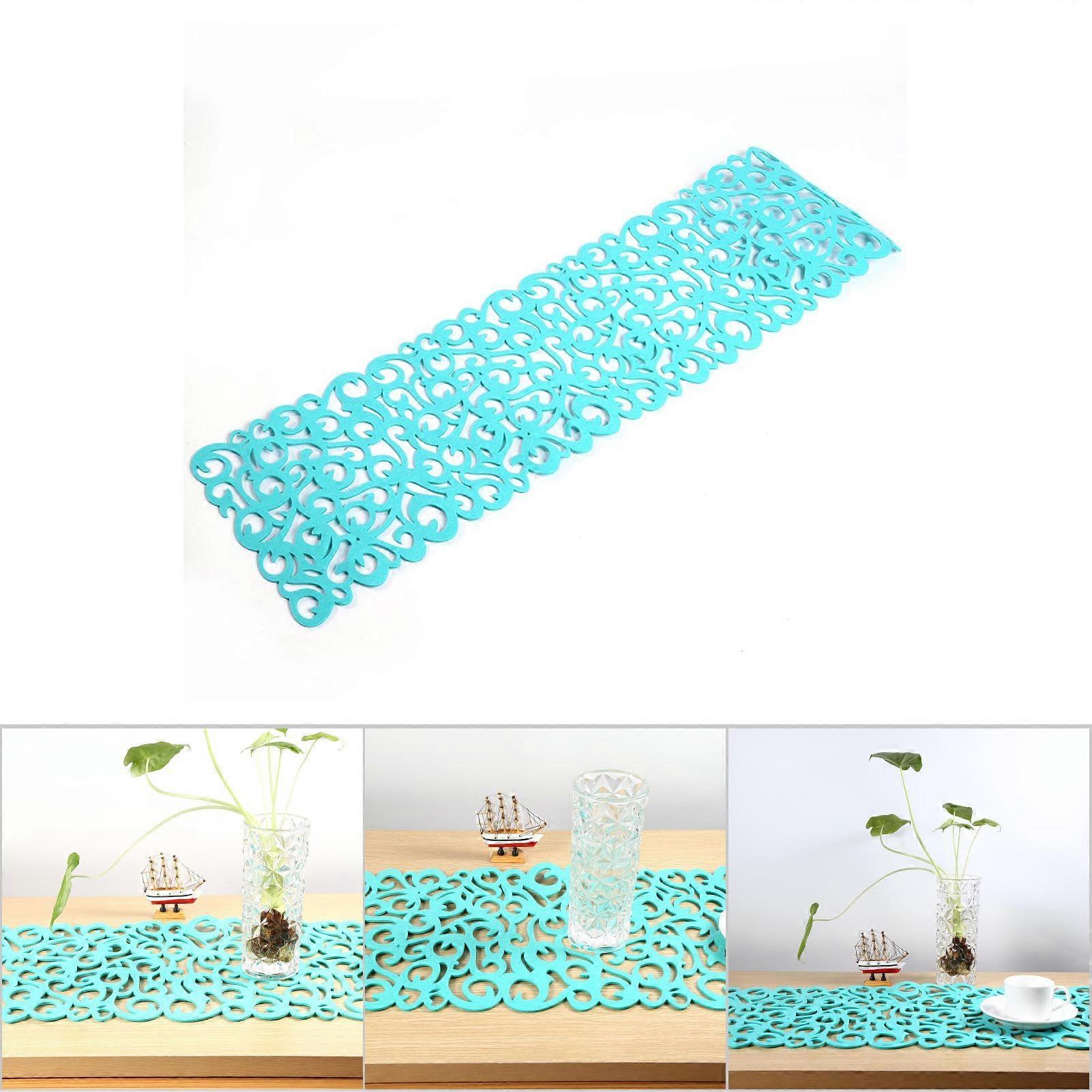 Rectangle Shape Felt Tablecloth Runner Placemats Table Mats Household Decorations(Light Green)